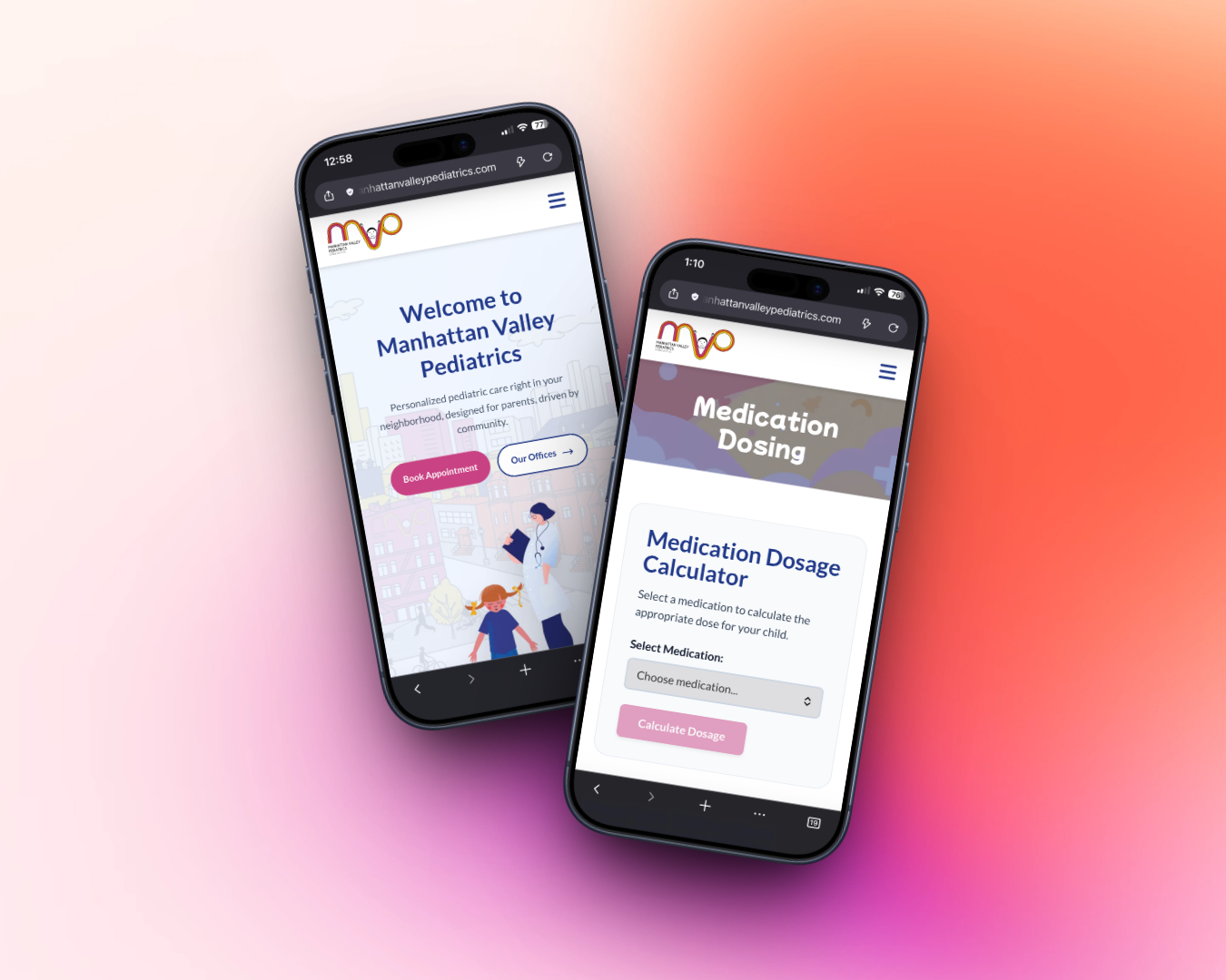 Manhattan Valley Pediatrics website