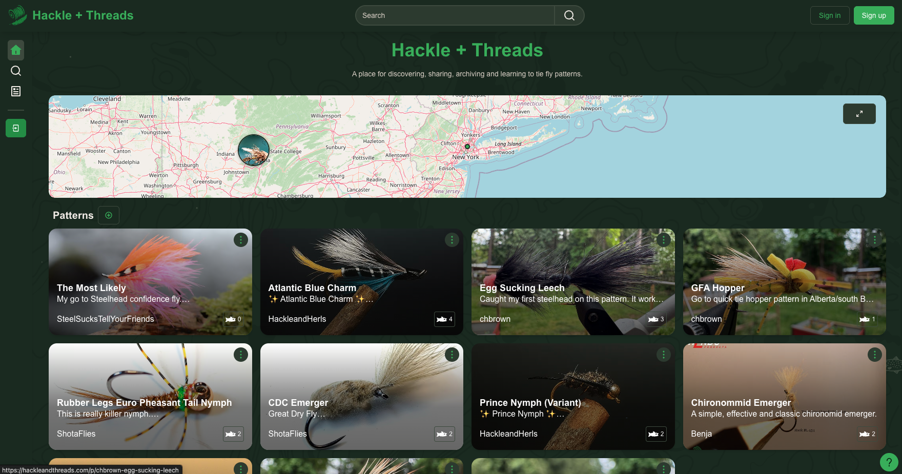 Hackle & Threads webapp screenshot